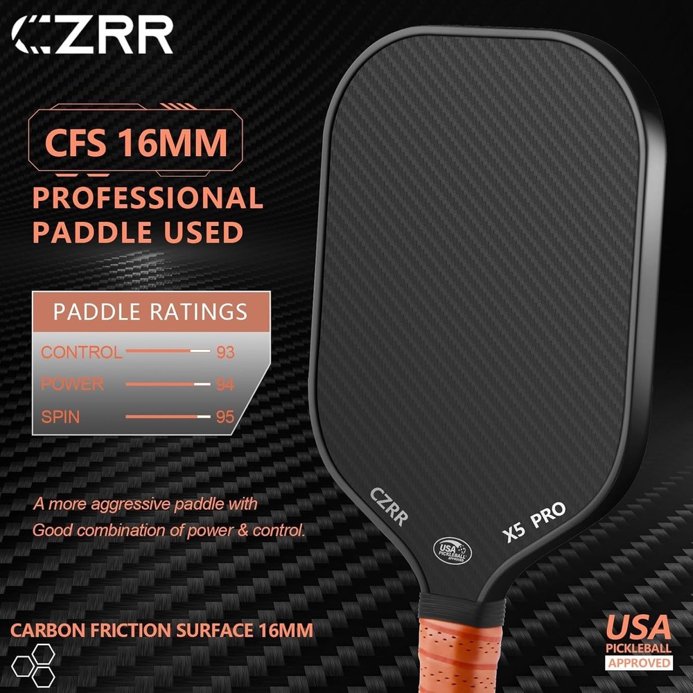 Advanced Pickleball Paddle with Comfortable Grip & Honeycomb Core - All Ages