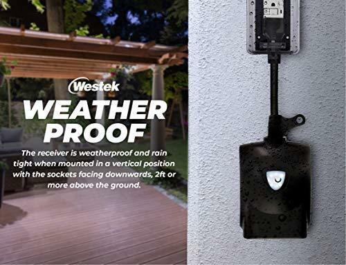 WESTEK Outdoor Remote Control Outlet Switch Kit with Wireless Receiver