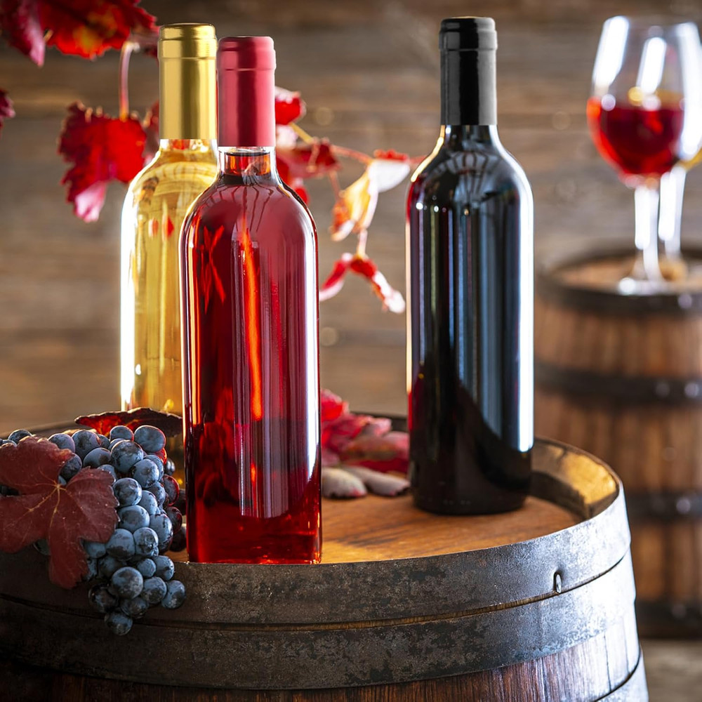 120 Pcs PVC Hear Shrink Capsules Seals Wine Bottle Shrink Caps for Wine Making