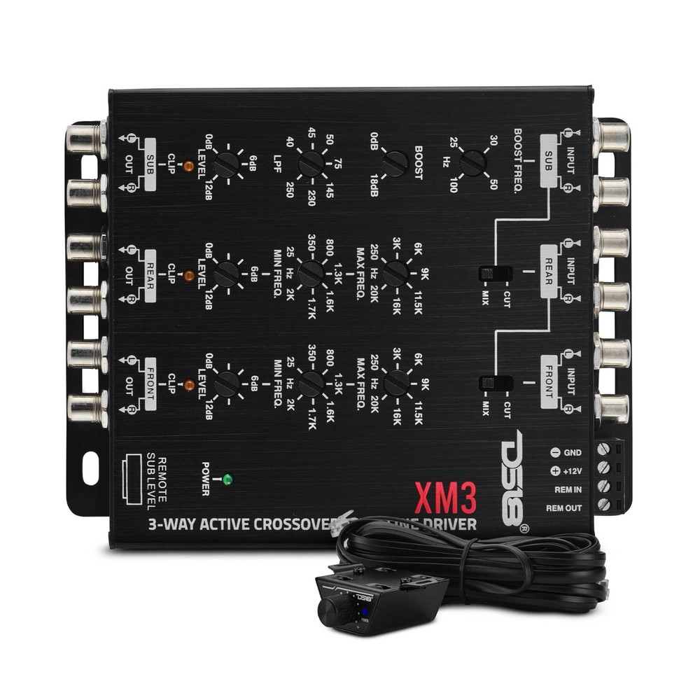 DS18 3-Way Active Crossover - XM3 6x Rca Inputs & 6x Rca Outputs