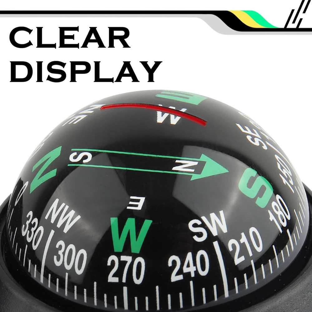 Adjustable Night Vision Car Compass Ball with Bottom Stick for Navigation