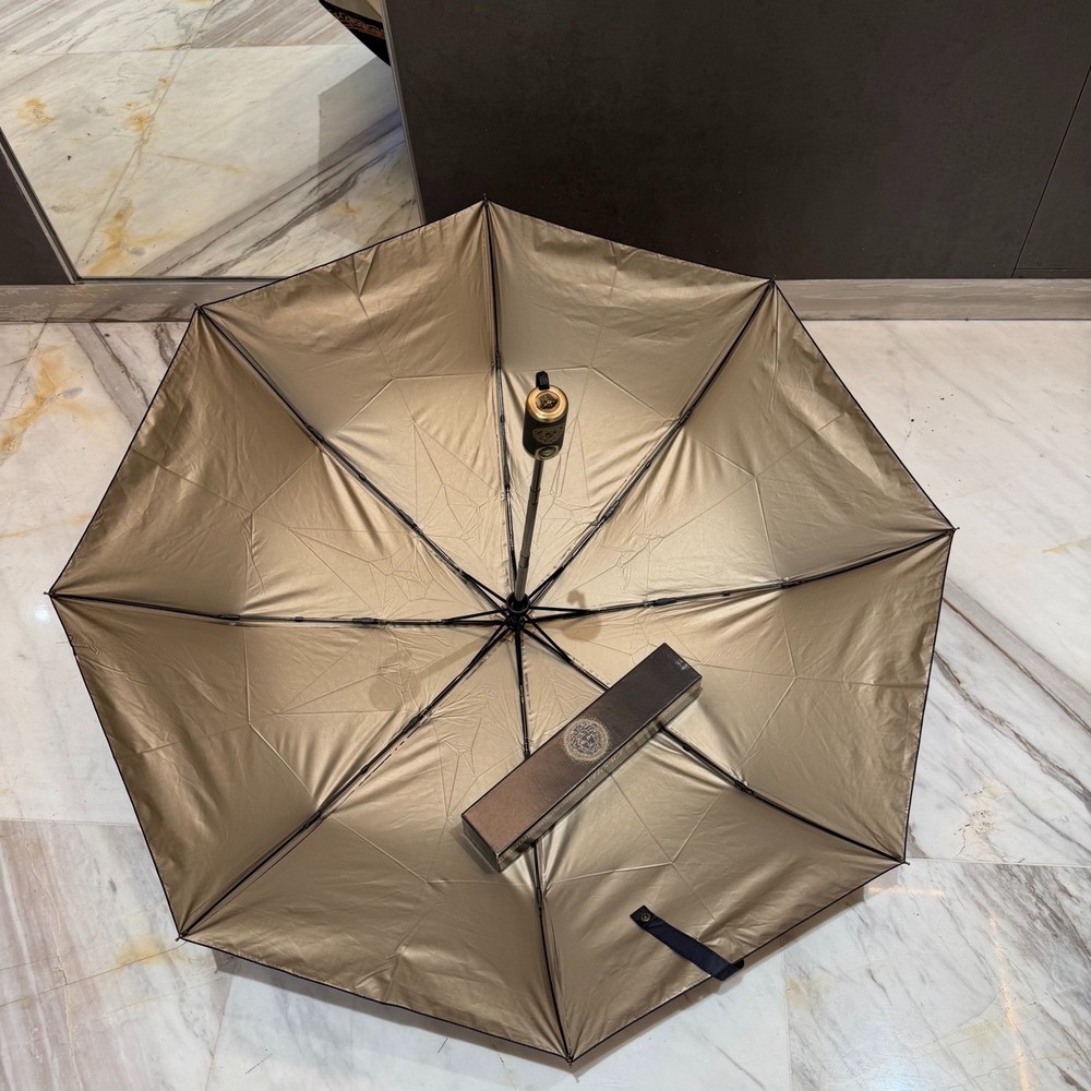 Versace Black Dot Medusa Umbrella Automatic 3-Fold Sun Rain Parasol