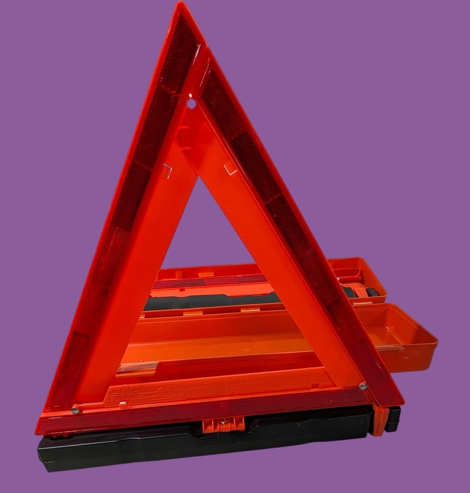 3-Piece Workkool Safety Roadside Emergency Warning Triangles w/Case NWOB