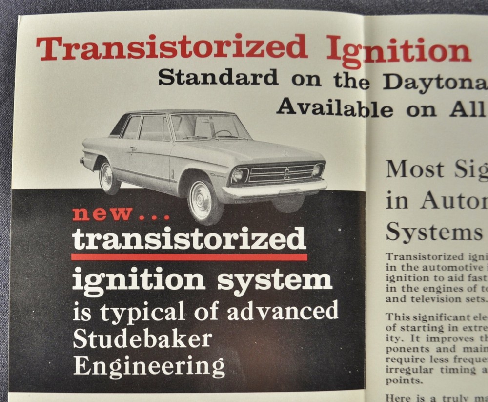 1966 Studebaker Transistorized Ignition Brochure Daytona Excellent Original 66