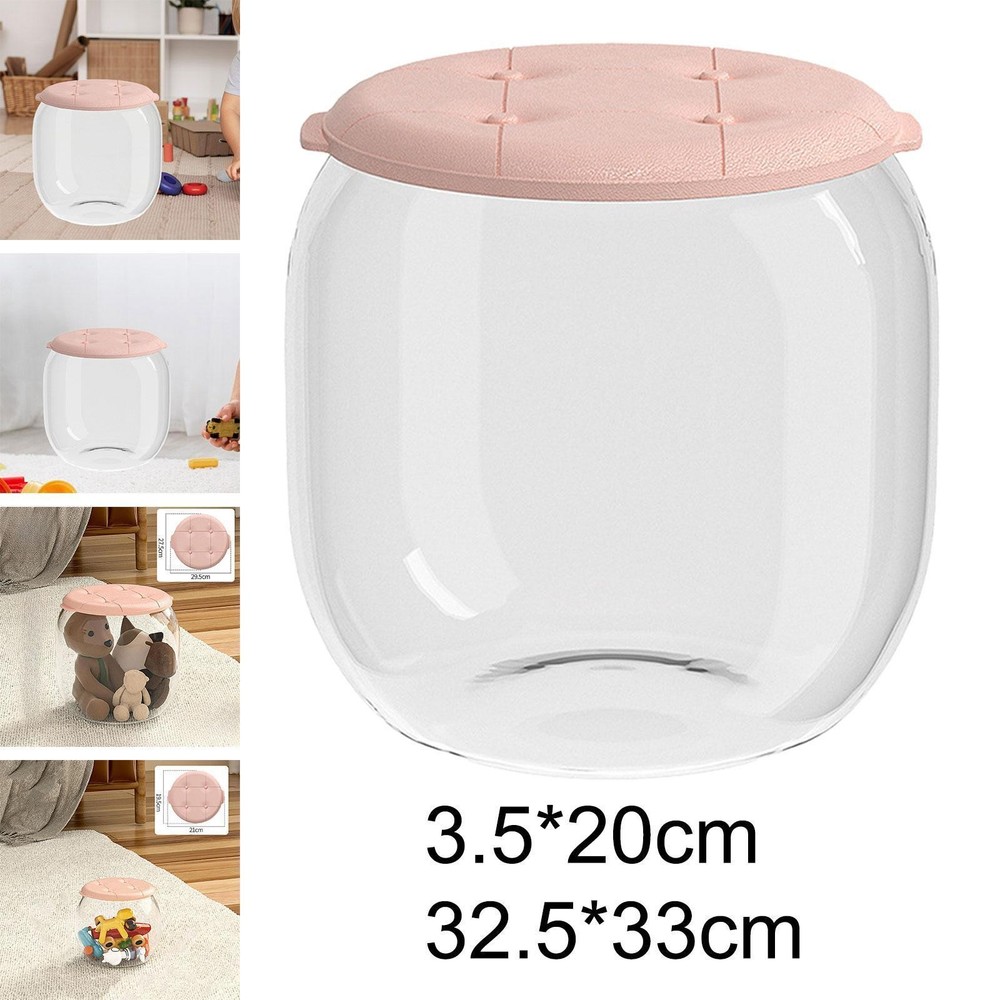 Storage Box Transparent Storage Ottoman Multifunctional Children Toy Storage Bin