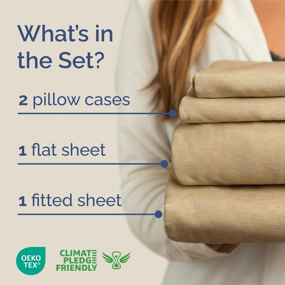 King Size 4 Piece Sheet Set - Comfy Breathable Cooling Bed Sheets Set - Hote...