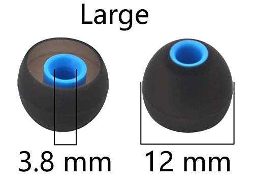 BLLQ 12PCS Large Size Replacement Ear Tips Compatible with Large, Black-Blue