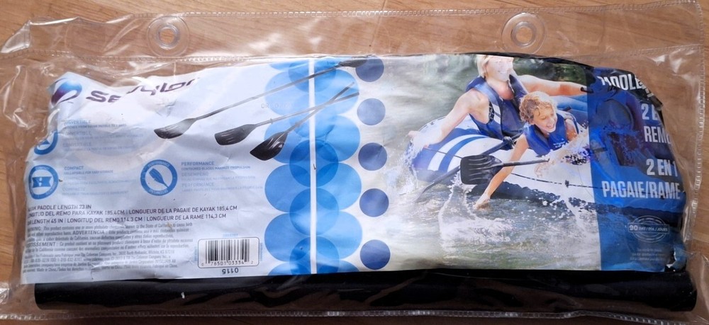 Paddle Oar Combo 73” Paddle Or 2 45” Oars Contoured HP Blades Plastic NISP