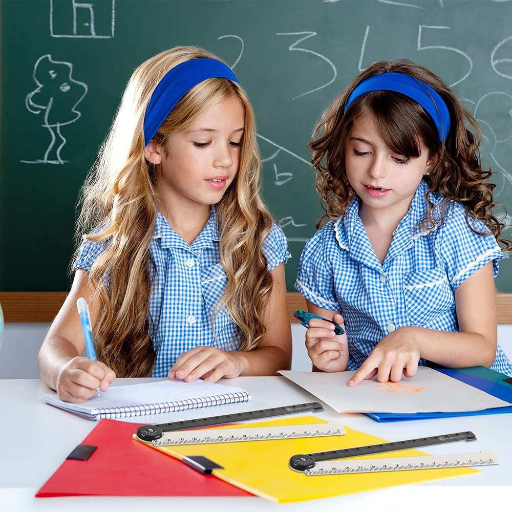 12 Inch Folding Ruler,Multi Acrylic Folding Ruler Angle Measurement Ruler Clear