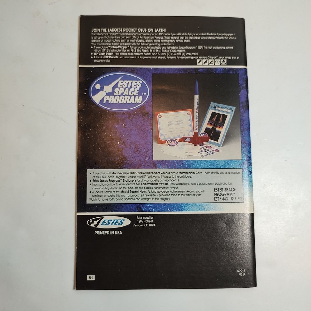 Estes Flying Model Rocket 1993 Catalog