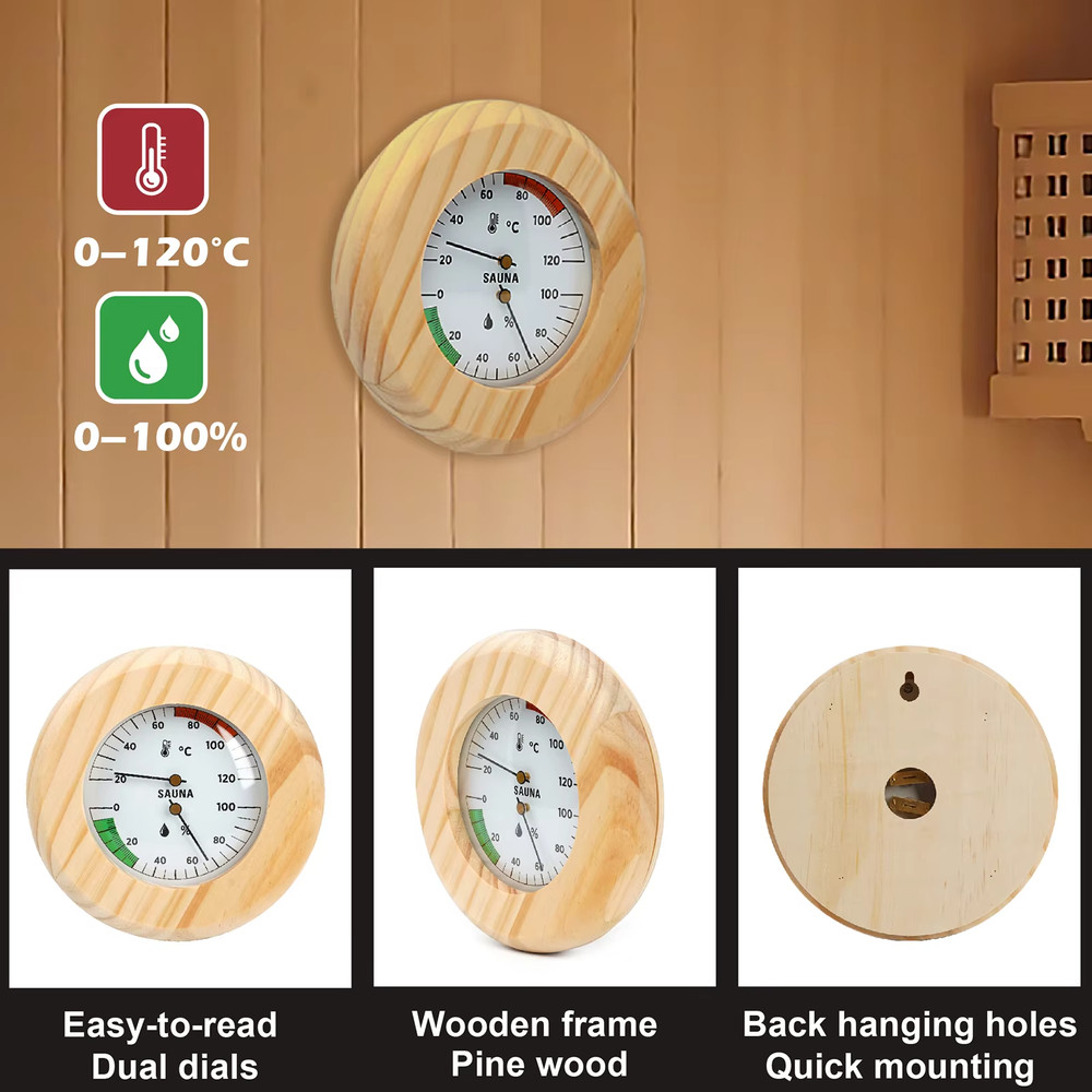 Sauna Thermometer and Hygrometer