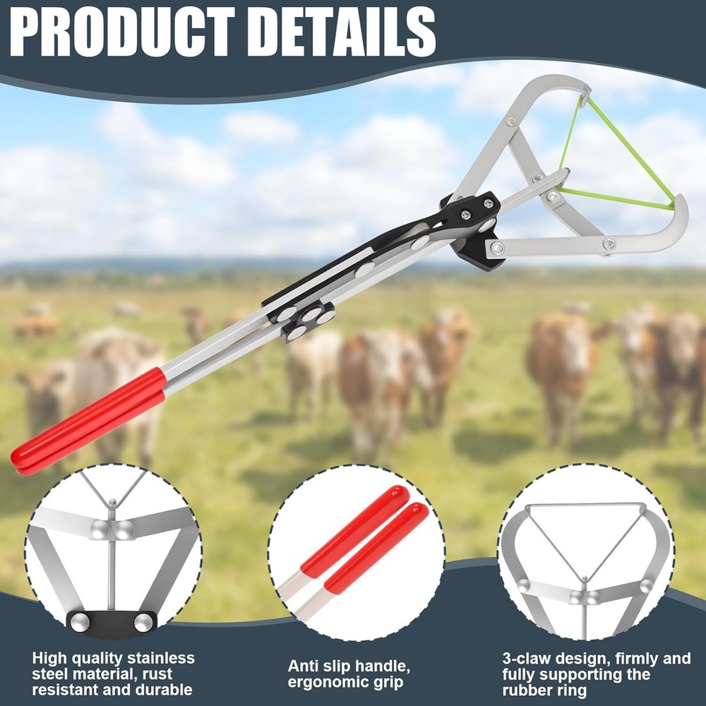 Heavy-Duty Bull Banding Tool with Rubber Bands