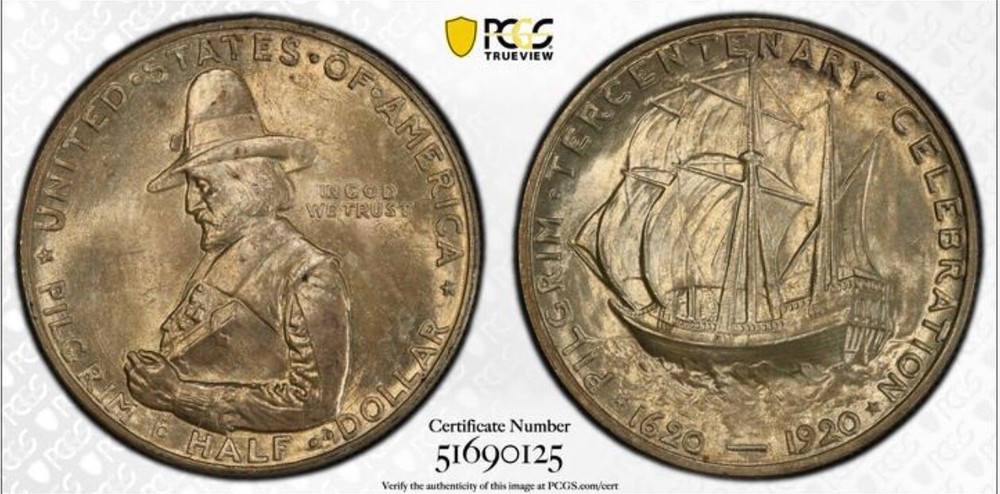 1920 Pilgrim Commem Half Dollar NGC MS64