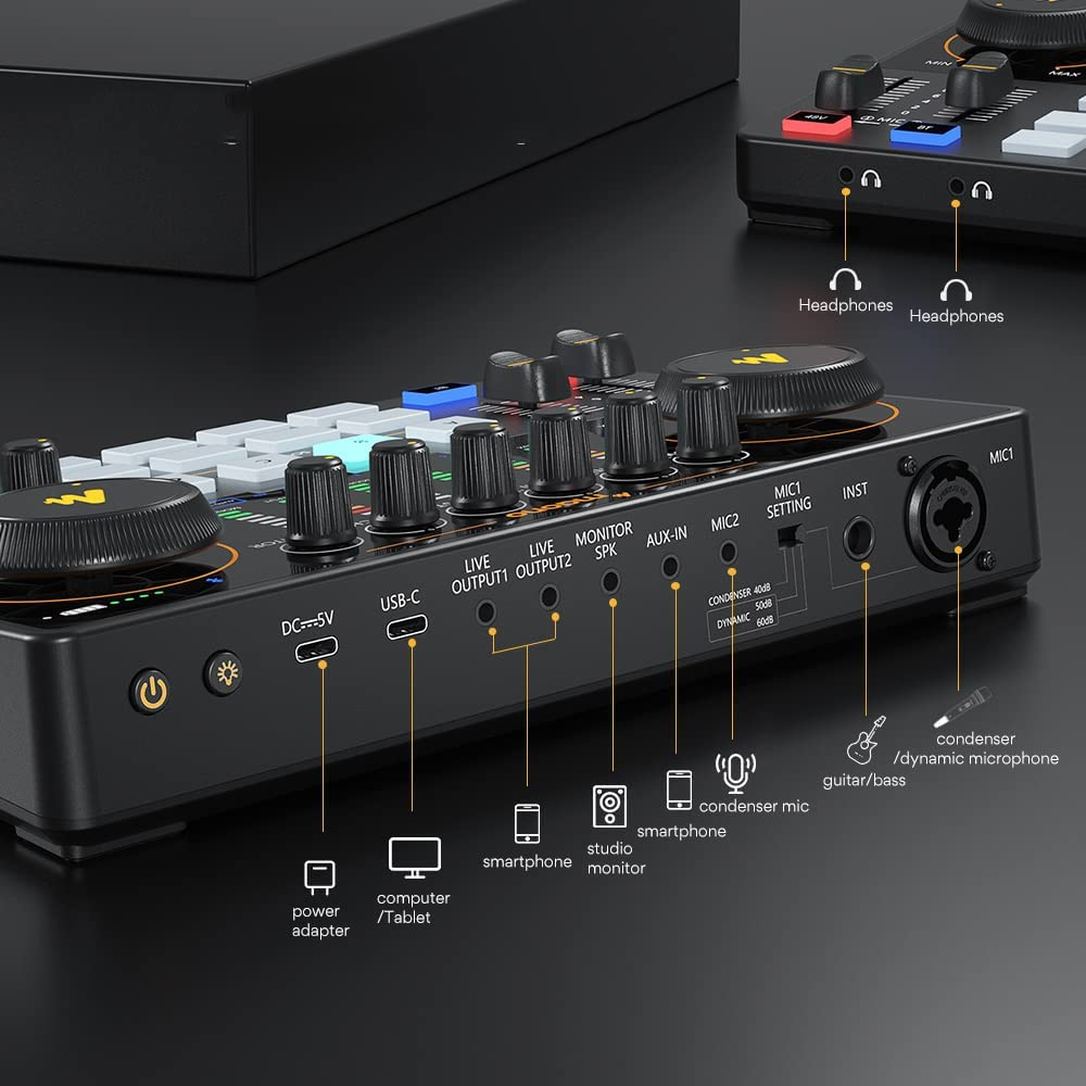 Podcast Production Studio Audio Interface for Podcast Recording, Streaming