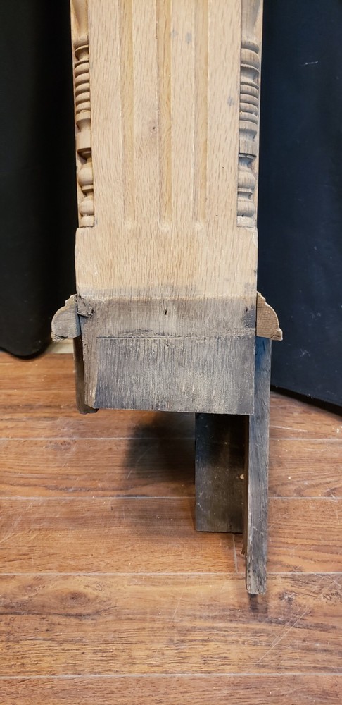 Restored Ornate Solid Oak Newel Post 55 1/2" by 8 1/2" GA9796