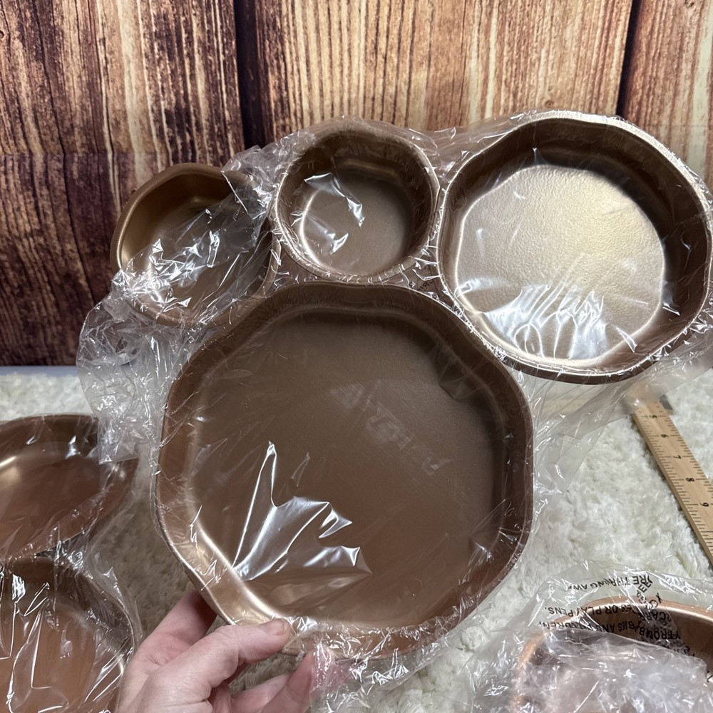 Copper Toned Sectional Compartment Trays Set of Three