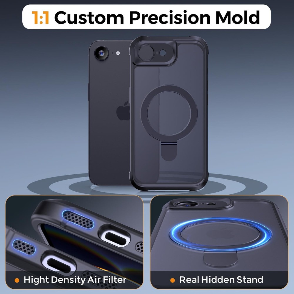 MOCCA for iPhone 17e Case & iPhone 16e Case with Magnetic Invisible Stand [Full