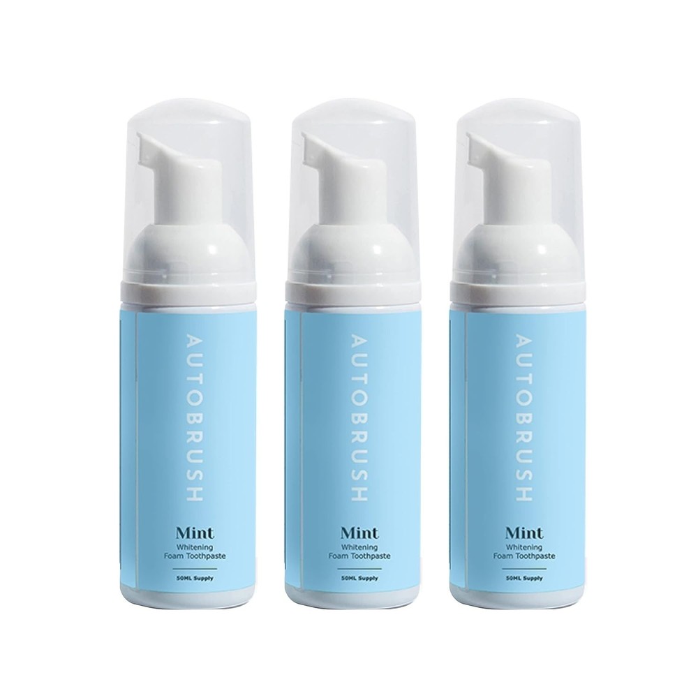 3 Pack - Autobrush Mint No Fluoride Foaming Toothpaste 3.4oz Each
