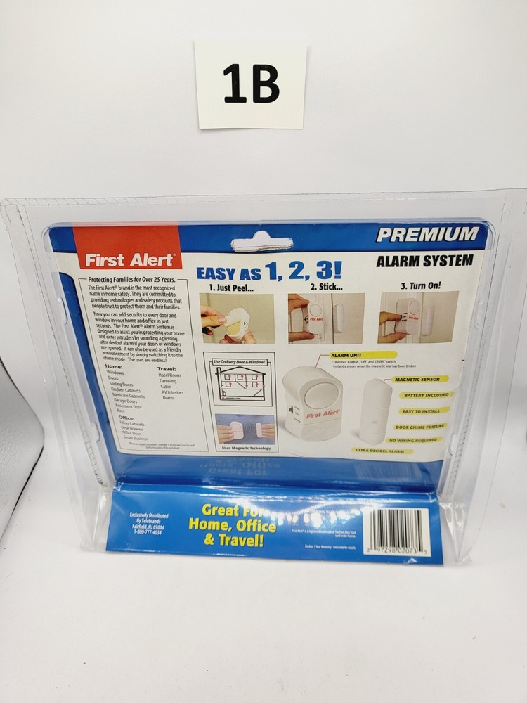 First Alert Instantly Alarm 4 Windows or Doors Peel & Stick security New