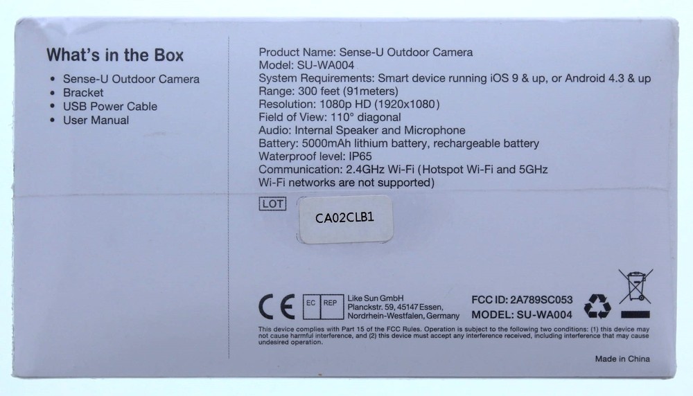 Sense-U Outdoor Camera Wireless Security Camera