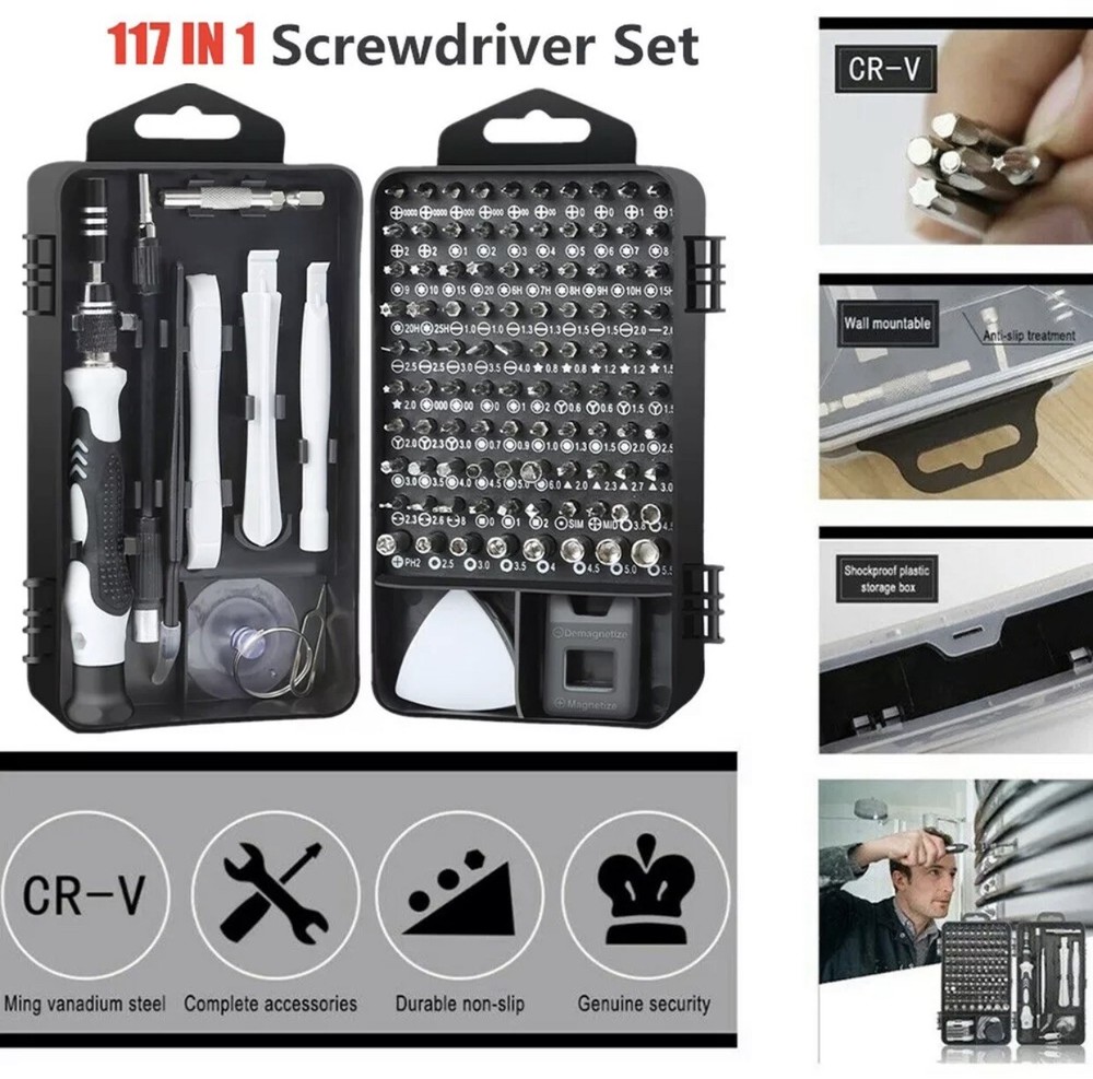 Professional 117 Bit ScrewDriver Kit for Repairing Android Phone Tablet Computer