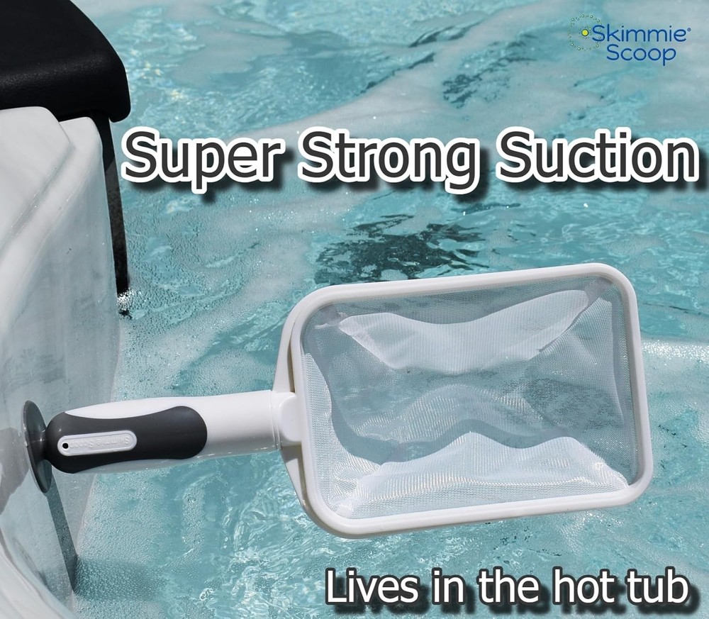 Compact Fine Mesh Pool Skimmer - Efficient Spa Cleaning Tool with Suction Cup