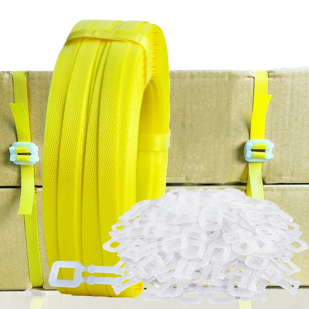Banding Strapping Kit with 5900" Poly Strapping Tool & 100 Buckles for Packing