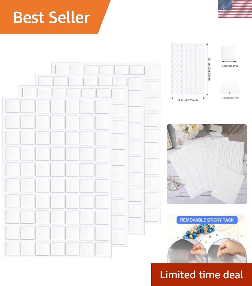 Versatile 10mm Double Sided Clear Putty - 280 Pieces for Creative Projects