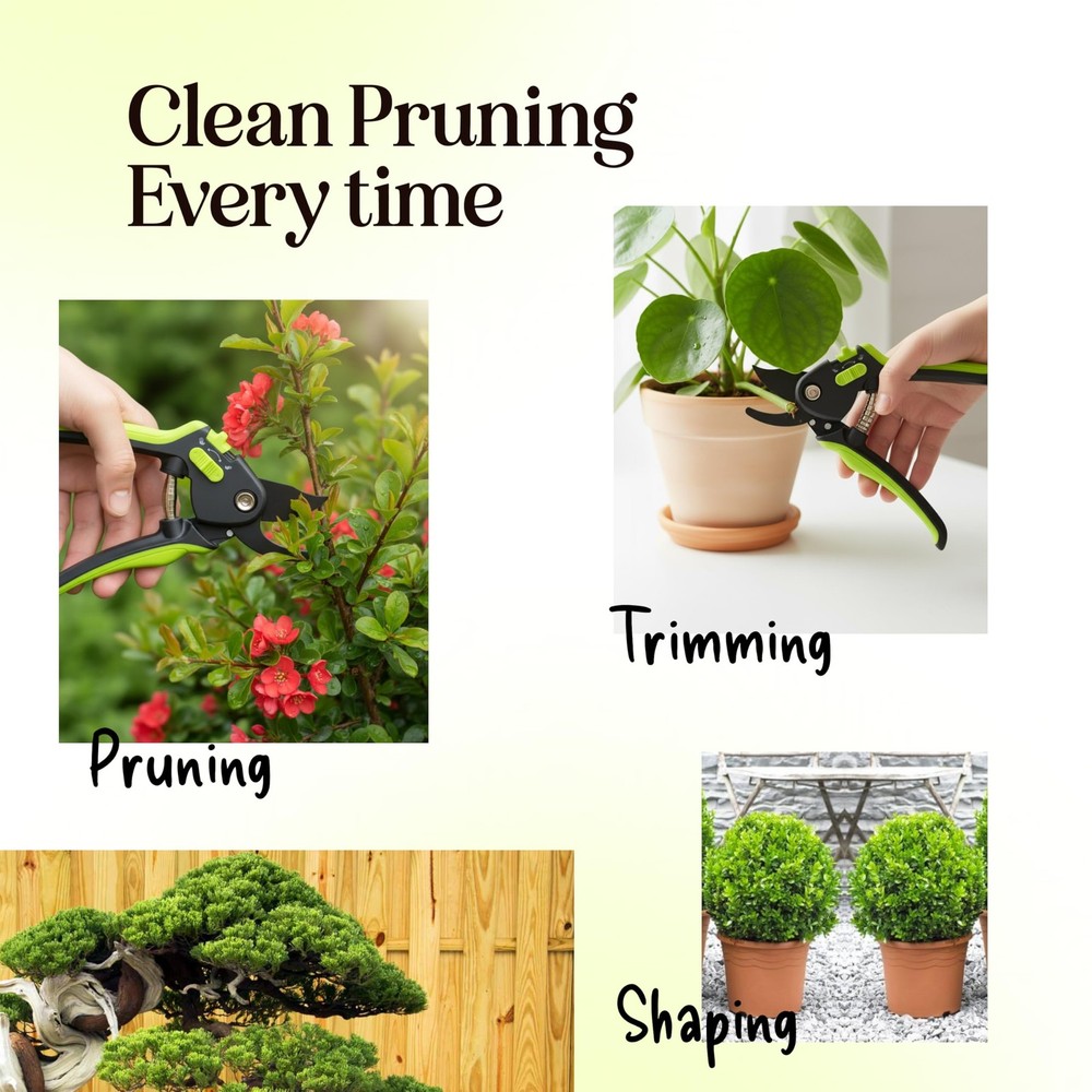 Ultra Sharp Pruning Shears Hedge Clipper – Cuts 3X Easier, Dual-Size...