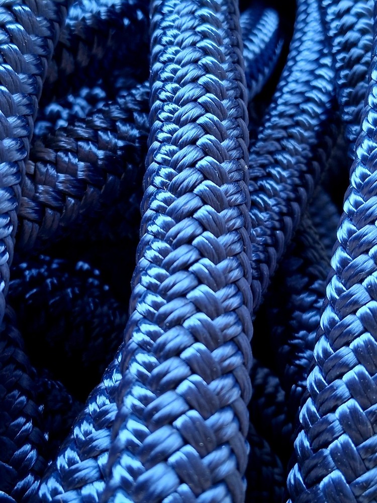 9/16 " x 100 ft. Double Braid-Yacht Braid Polyester Rope . Denim Blue