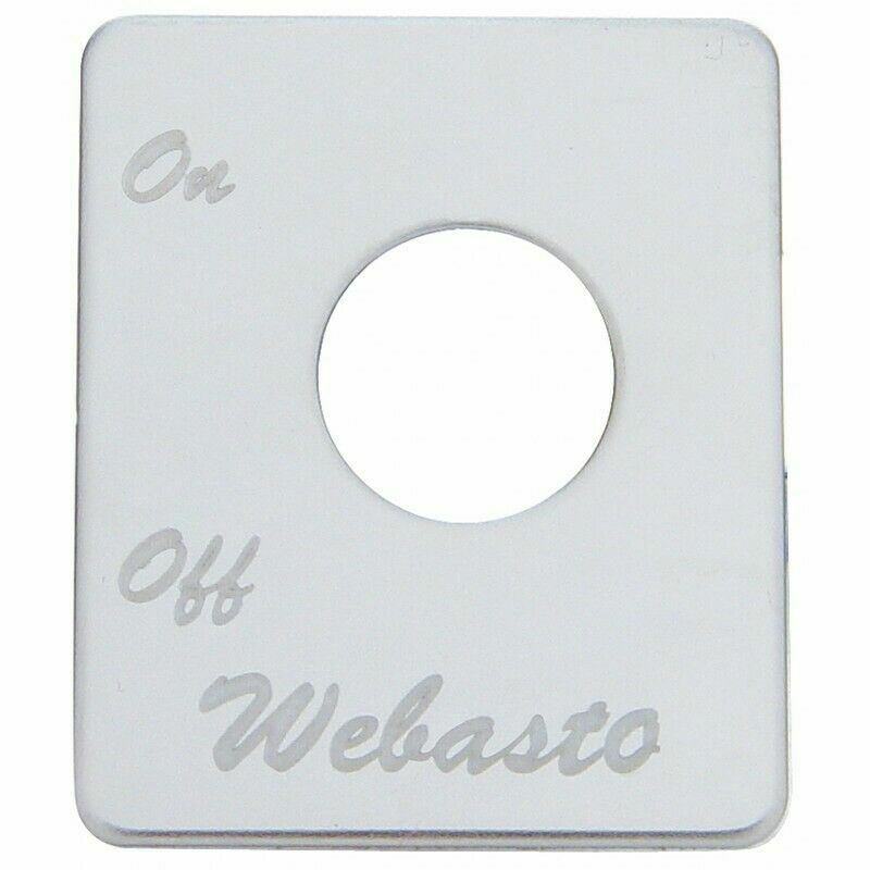 UP Switch Plate for Peterbilt Engine Heater Webasto Stainless Etched #48476