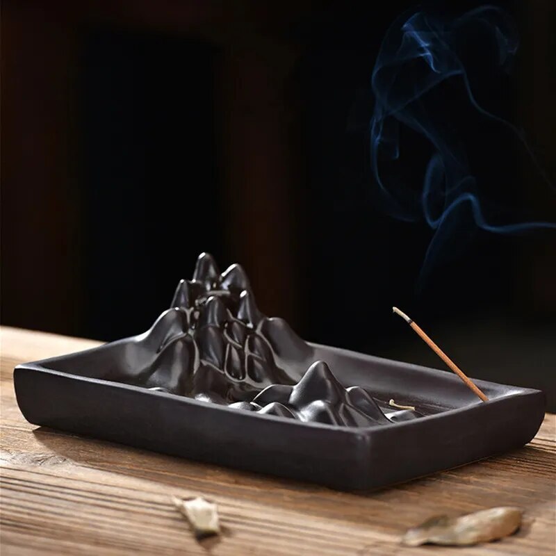 Mountain Backflow Incense Burner Creative Ornaments Ceramic Line Zen Stove