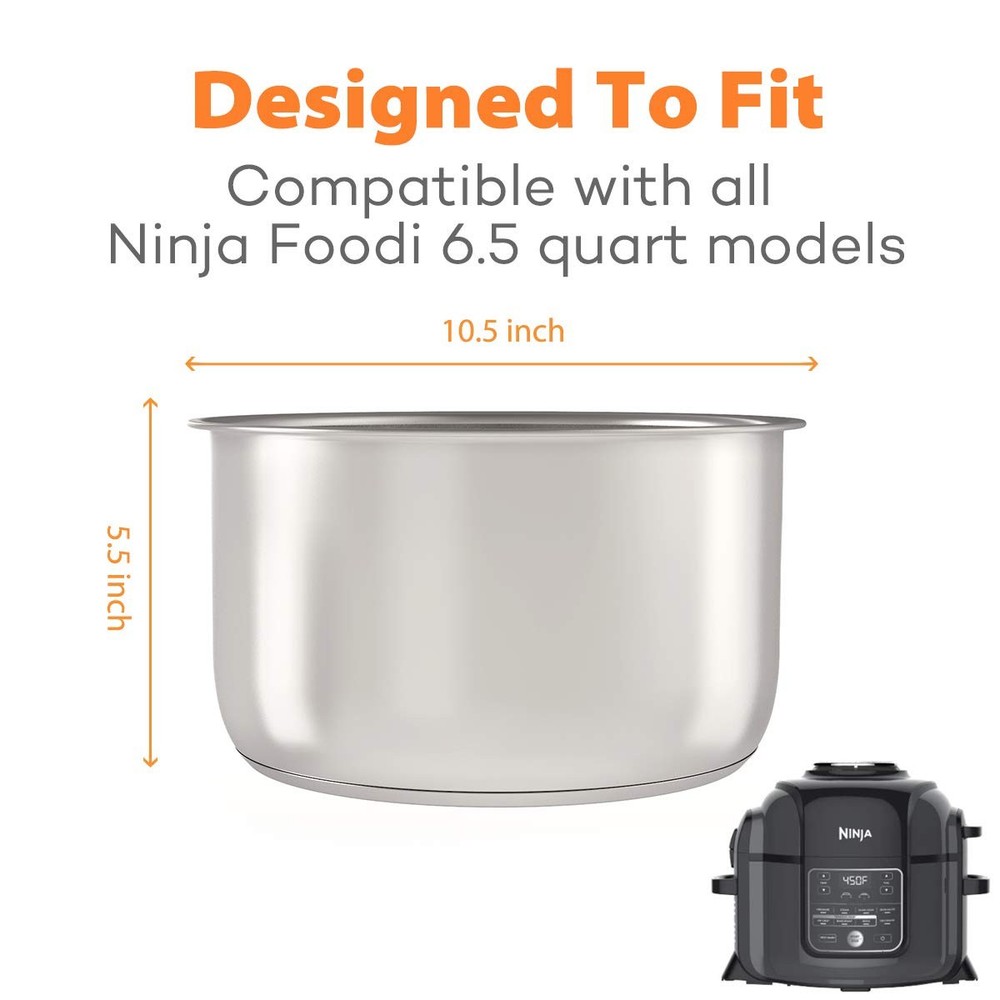Sicheer Stainless Steel Inner Pot Replacement Insert Liner 6.5 Quart, Silver