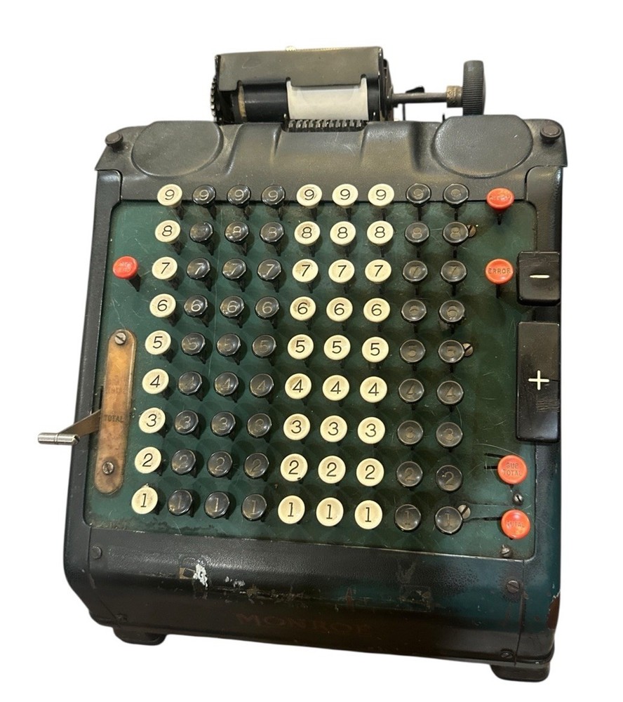 Vintage 1940’s Monroe Mechanical Adding Machine Gubelmann Patents