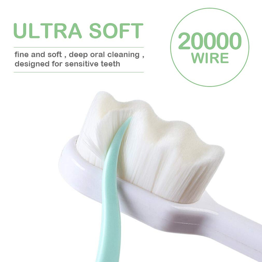 Extra Toothbrush for Sensitive Gums, Micro Fur Manual Toothbrush with 20000 Soft