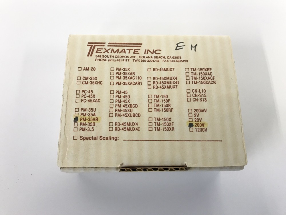 NEW TEXMATE PM-35AR 3-1/2 DIGIT AUTORANGING PANEL METER 200V RANGE