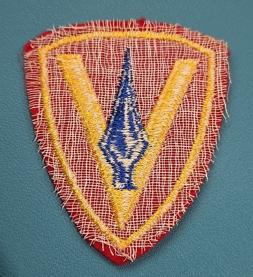 5th Marine Corps Division Patch-Stitched on Wool-CC Backing-Vintage WW-II*