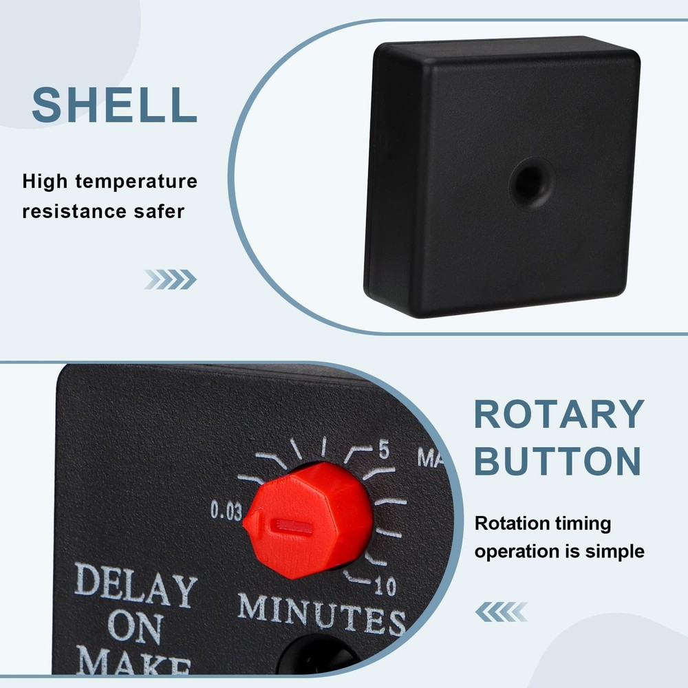 2Pcs Delay On Make Timer, QD-068, 0.03 to 10 Min, Adjustable Delay, 19-288 VA...