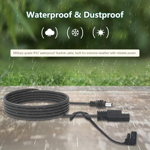 for Starlink Mini Cable SAE Connector Plug to DC Plug 6.5FT Power Cable for