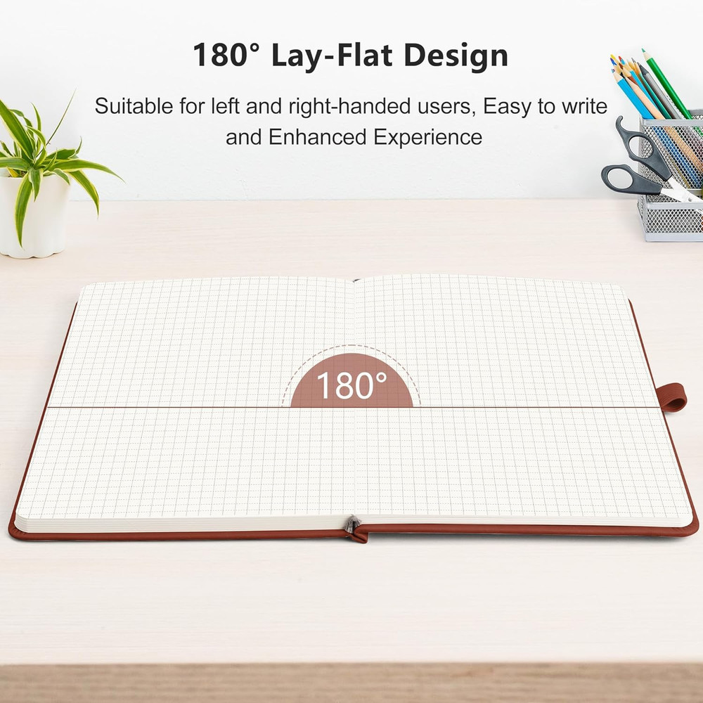 Graph Grid Paper Notebook, 2-Pack, 192 Pages per Pack, A5 Medium Size (5.7'' X 8