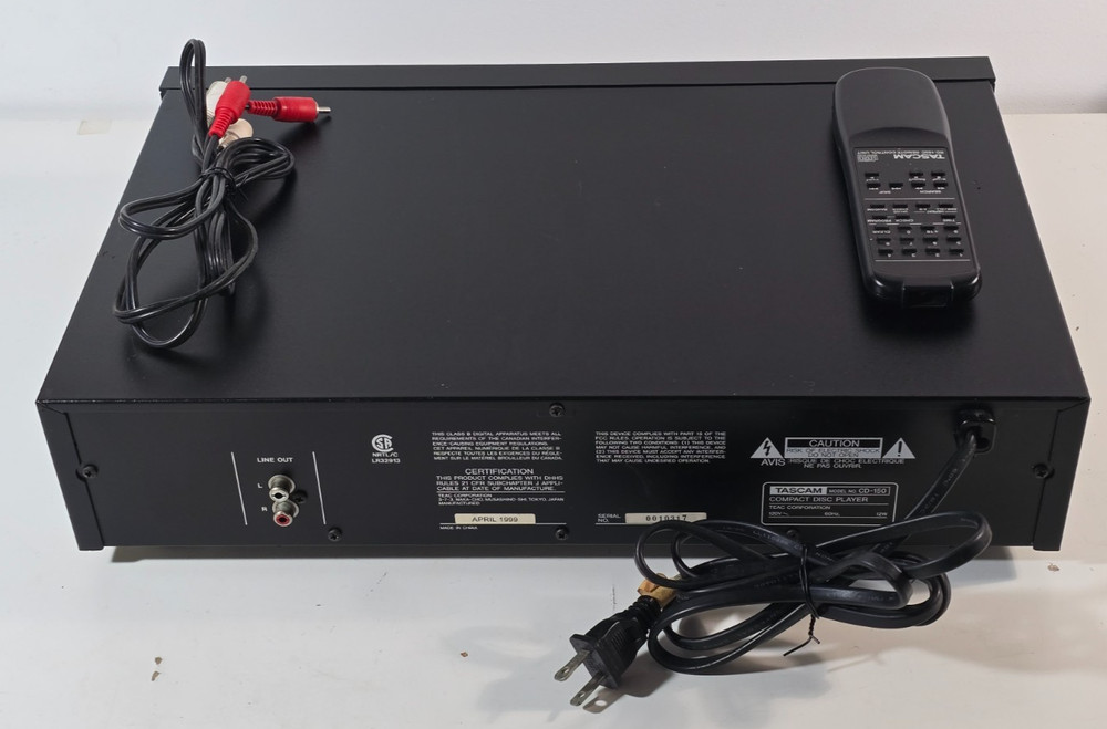 TASCAM CD-150 Rack Mountable CD Player With Remote (Fully Tested/Working)