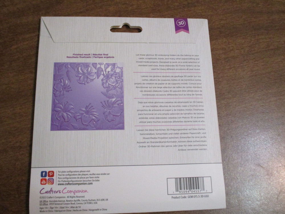 GEMINI 3D EMBOSSING FOLDER LUSCIOUS LILIES