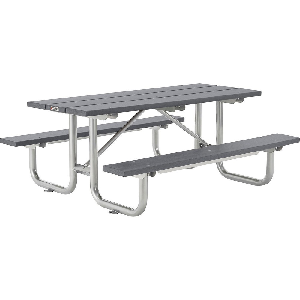 Global Industrial 6' Rectangular Outdoor Picnic Table Recycled Plastic with