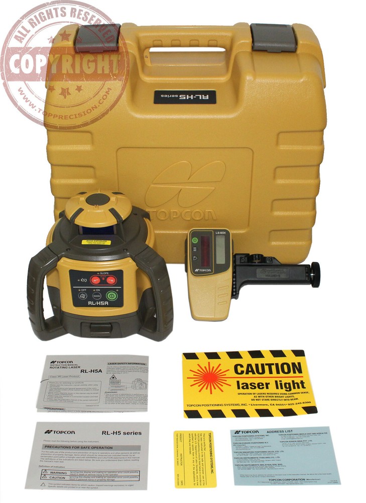Topcon RL-H5A Self-Leveling Rotary Grade Laser Level, Slope Matching, Transit