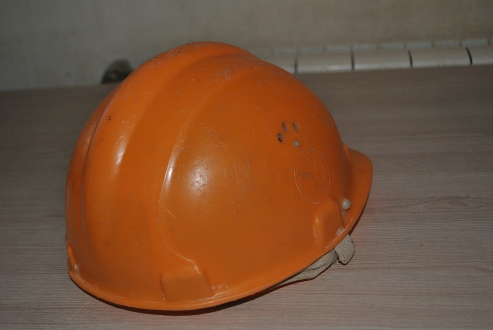 Vintage Soviet construction helmet