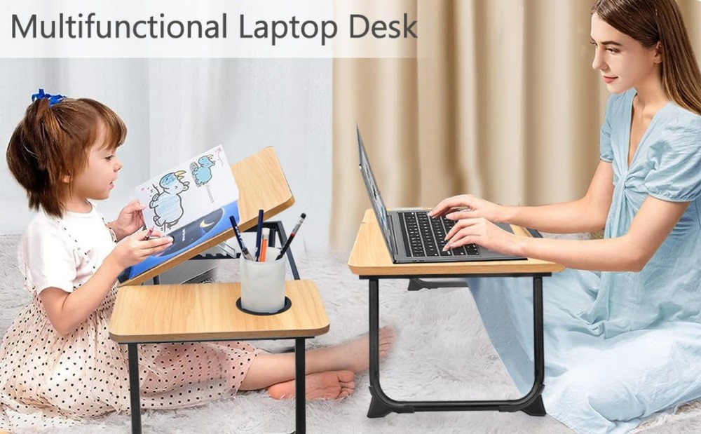 Adjustable Laptop Desk for Bed,Bed Table Laptops,Laptop Stand Brown