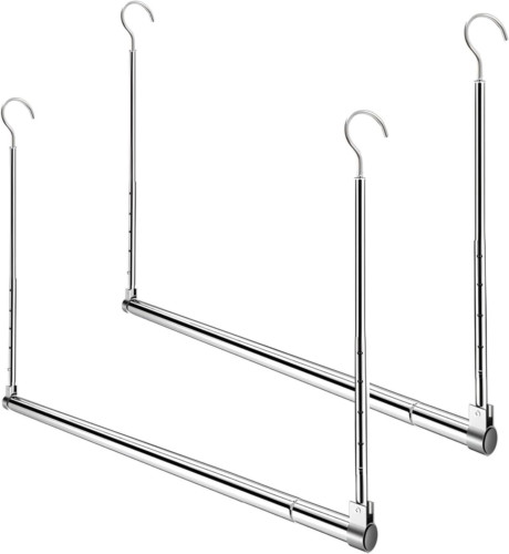 Adjustable Hanging Closet Rod, Extender 2 Pack, Chrome