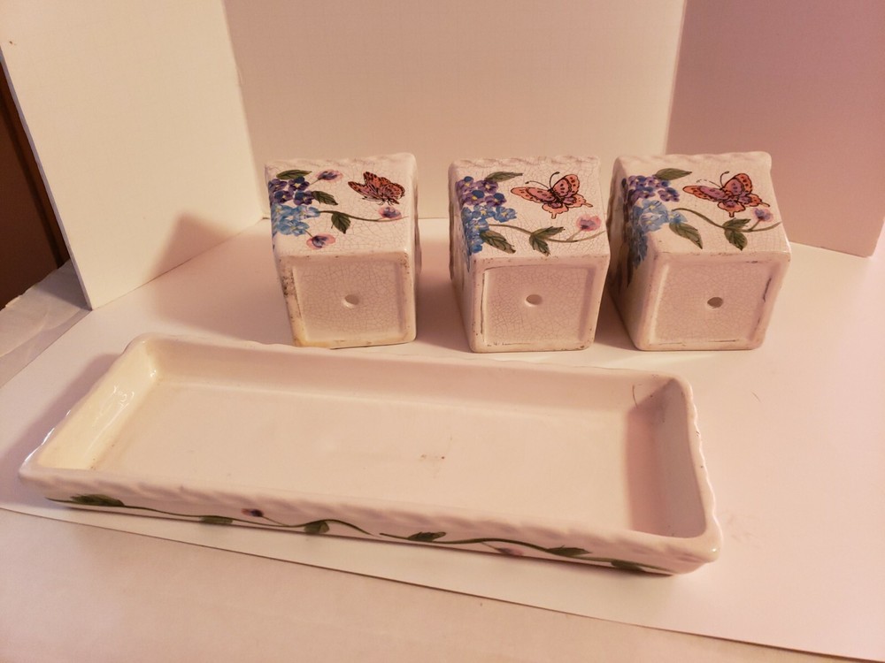 PACIFIC RIM HAND-PAINTED PLANTERS OR DECORATIVE CERAMIC SET - CHINA