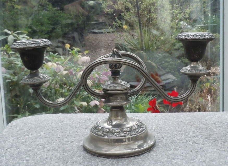 Silver Plated 2 arm Candelabra by Ianthe.