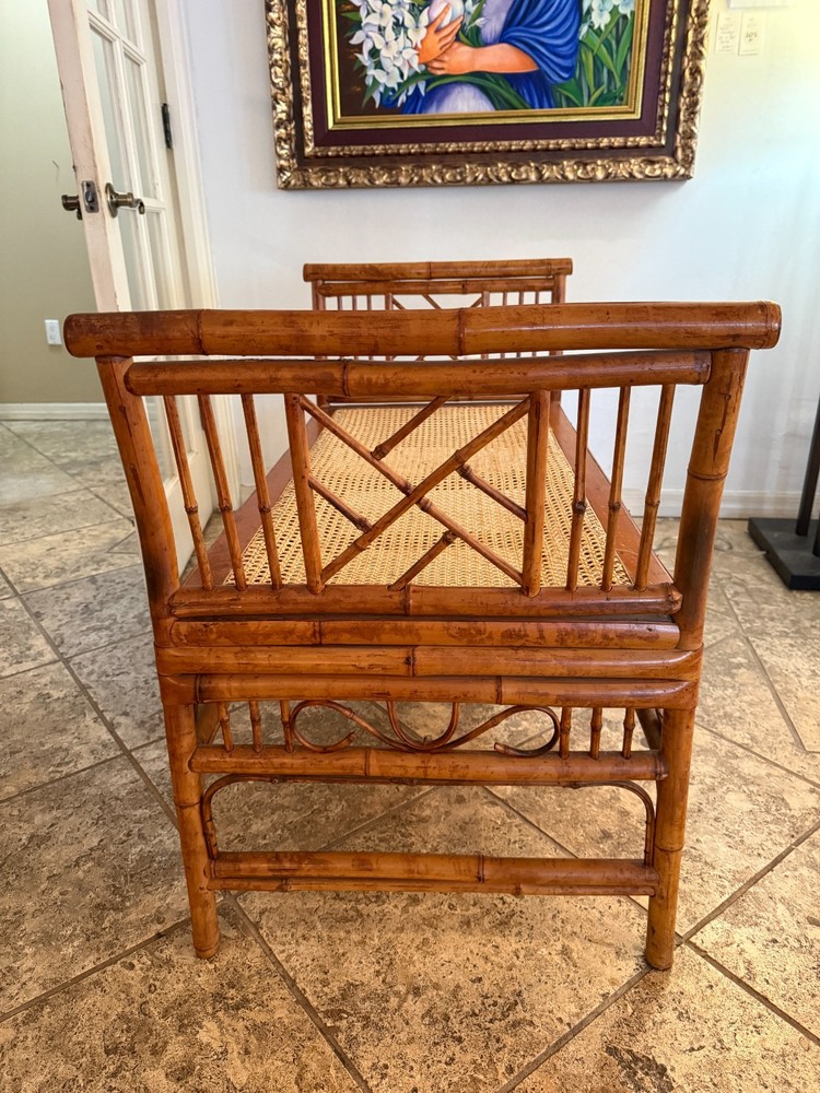 CHINESE CHIPPENDALE BAMBOO BENCH